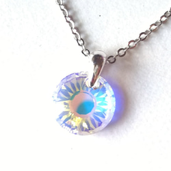 【稀少　スワロフスキー　クリスタルオパール　sun necklace】１２ｍｍ　 2枚目の画像