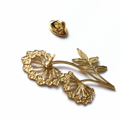 【アメリカ製　ビンテージ　タンポポ (真鍮　50mm）願い　の　ピンブローチ】誕生日　記念日 4枚目の画像