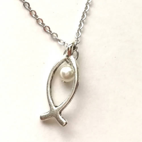 Ichthys イクトゥス ΙΧΘΥΣ の ネックレス】Jesus Fish ジーザス