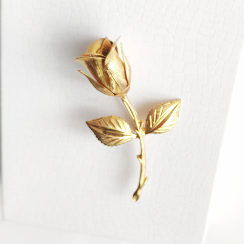 ビンテージ 薔薇(バラ ばら 花）の ブローチ】アメリカ製 バラ ばら