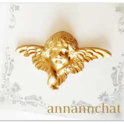 ビンテージ cherub 天使 (55mm）真鍮のピンブローチ】エンゼル