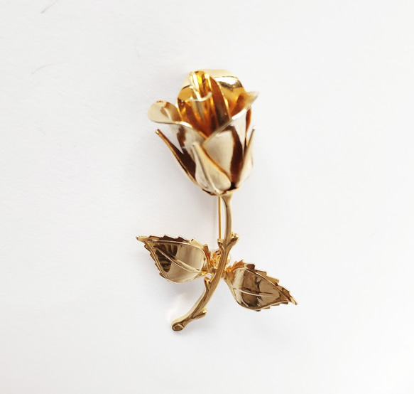 【ビンテージ　薔薇　バラの　ブローチ】アメリカ製　バラ　ばら 　花 3枚目の画像