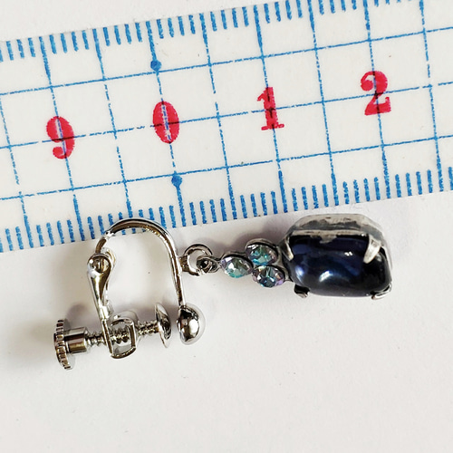 ヴィンテージ スワロフスキー ネイビー(紺）＆ ヴィトレイル