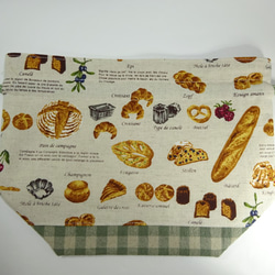 【受注制作】　美味しいパンの巾着お弁当袋 4枚目の画像