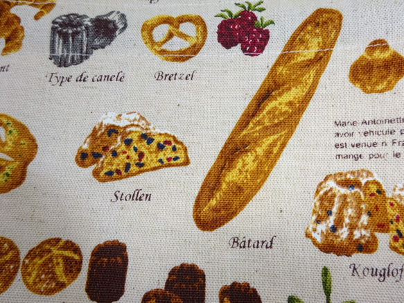 【受注制作】　美味しいパンの巾着お弁当袋 7枚目の画像