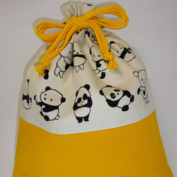 変身パンダの給食袋　幼稚園　小学校 1枚目の画像