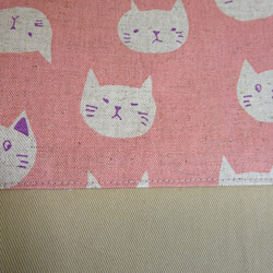 一点モノ   ピンク猫ちゃんの巾着　26×25 5枚目の画像