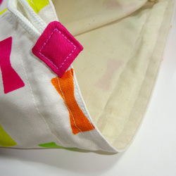 【LAST】【Sale】33×30 リボン＆ショッキングピンクの　お着換え袋開けやすいループエンド付き　体操着袋　女の子 4枚目の画像
