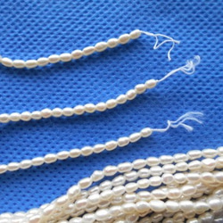 淡水真珠1連素材販売　59センチ ロング　お徳２本セット 送料無料 3枚目の画像