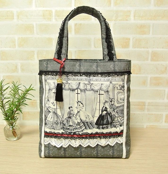 ロココ風◇貴婦人◇ヴィクトリアン◇タッセル付きトートバッグ  