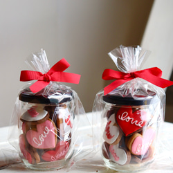 バレンタインに♡ハートいっぱいアイシングクッキーボトル 2枚目の画像