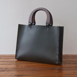 [国産牛本革]レザーバッグ NLW（ブラック）SToLY Leather Bag/ストーリー レザーハンドバッグ 2枚目の画像