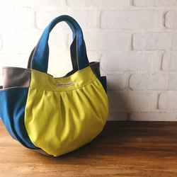 帆布のkororinトート　ライムグリーンMIX 5枚目の画像