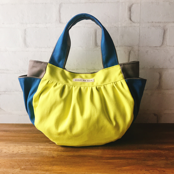 帆布のkororinトート　ライムグリーンMIX 1枚目の画像