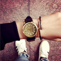 大きな数字 レトロデザイン ビックフェイス 腕時計 文字盤 腕時計 たけ