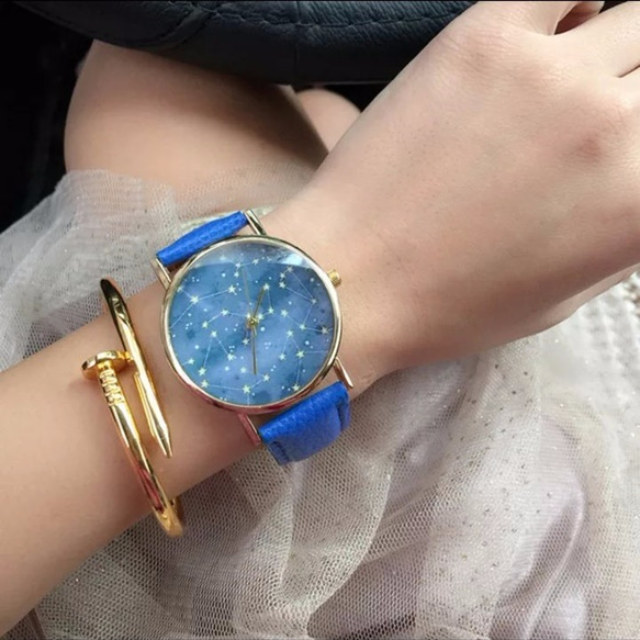 新作 星座 夜空モチーフ 腕時計 レディース メンズ 2枚目の画像