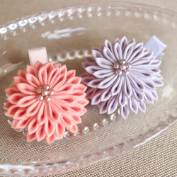 ちりめんつまみ細工のかんざし*春色の花の髪飾り かんざし