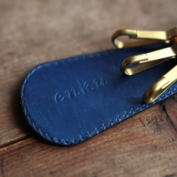 靛藍染色皮革 [migaki] 搭配鞋拔鑰匙圈 第5張的照片