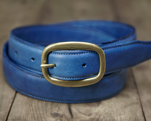 藍染め革 ベルト オーダー製作 その他ファッション enku