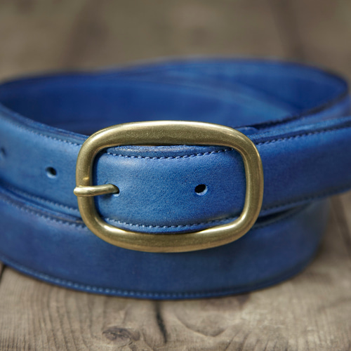藍染め革 ベルト オーダー製作 その他ファッション enku