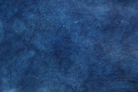 藍染革[migaki] 　文庫本ブックカバー（真鍮しおり付）【星雲】 2枚目の画像