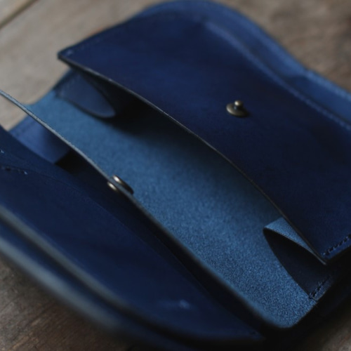 藍染革[migaki] 二つ折り財布 その他ミニ財布・コンパクト財布 enku