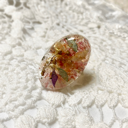 紫陽花 & かすみ草 & スターチス ＊ レジン指輪 レジンリング レジン 指輪 ドライフラワー ピンクゴールド 水色 4枚目の画像