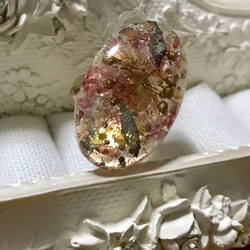 紫陽花 かすみ草 スターチス レジン指輪 レジンリング レジン 指輪 ドライフラワー 春色 桜色 ピンク 卒業式 入学式 1枚目の画像