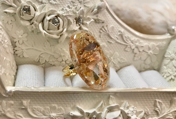 紫陽花 かすみ草 スターチス レジン指輪 レジンリング レジン 指輪