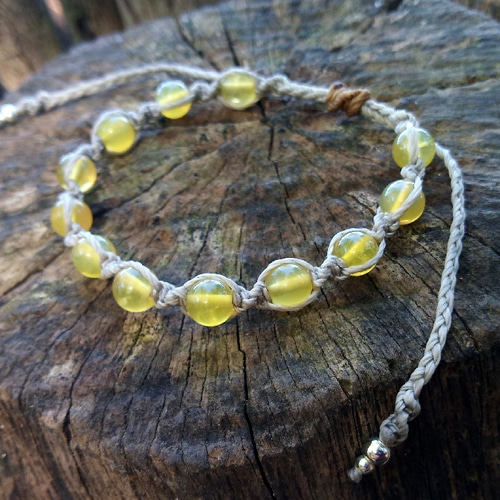 SALE¥3400→¥2800】12◇アフリカ産イエローオパール◇マクラメ