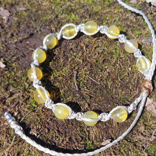 SALE¥3400→¥2800】12◇アフリカ産イエローオパール◇マクラメ