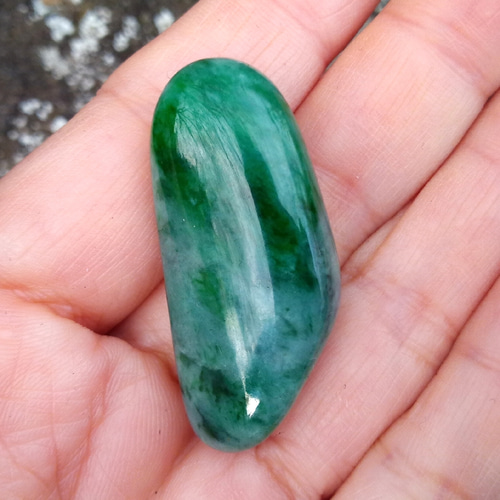 緑x灰◇ロシア産本翡翠37mm 天然石 HAYSTONE 通販 8538146