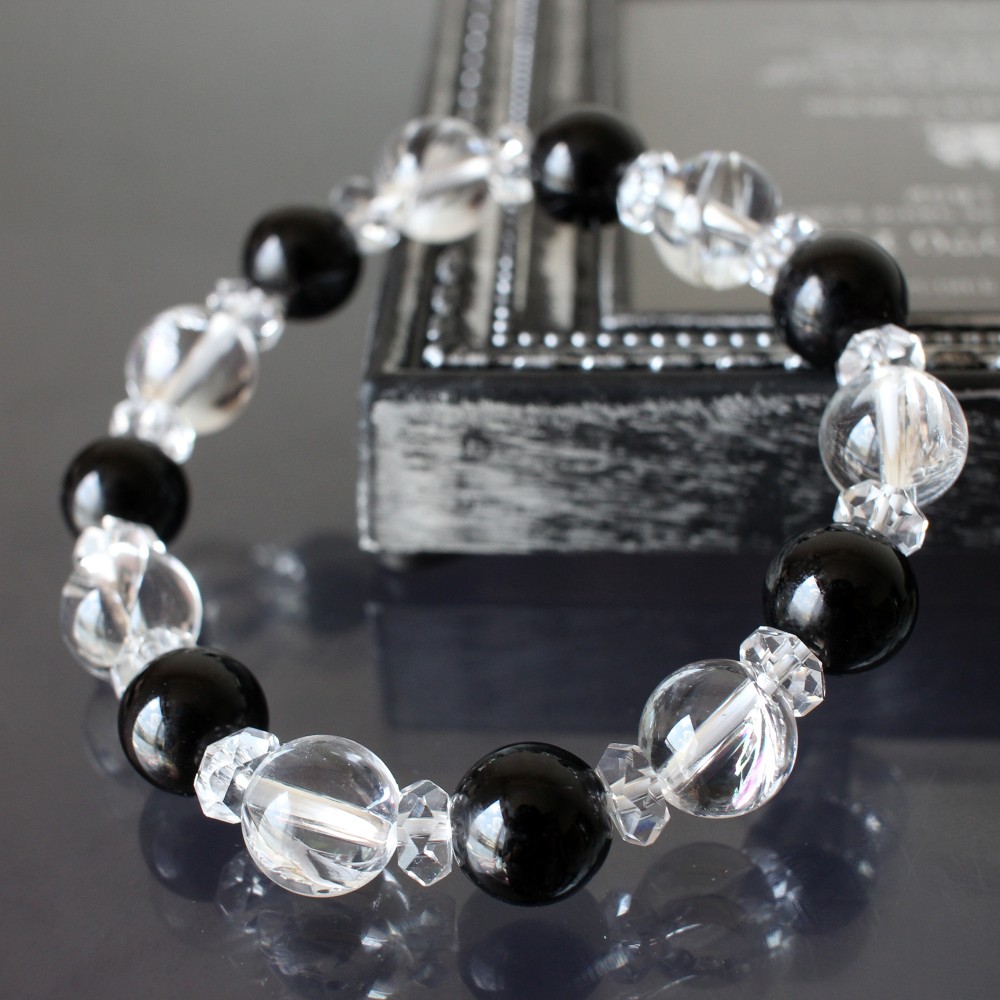 シック❢モリオンのバラとアイリスアメジストのブレス❥ シック❢モリオンのバラとアイリスアメジストのブレス❥ ブラジル産