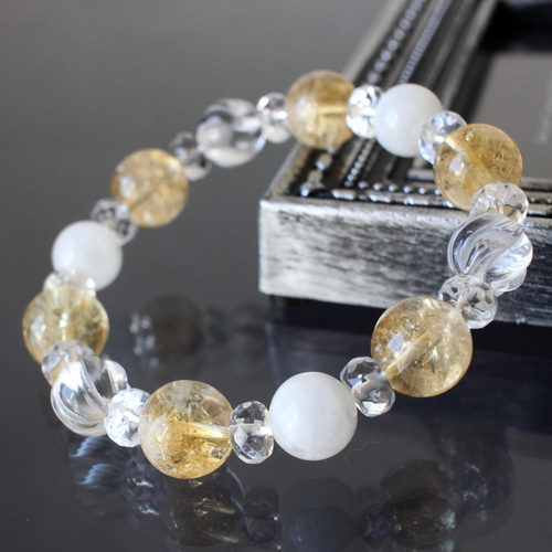 シトリン大玉 ☆シトリンブレスレット 天然石 大玉 19mm 大玉]シトリン ブレスレット