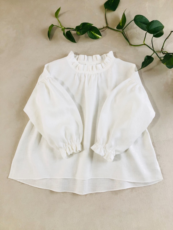 ■美品yunahica 襟、袖6枚重ねフリルギャザーブラウス　ホワイト □美品yunahica 襟、袖6枚重ねフリルギャザーブラウス ホワイト