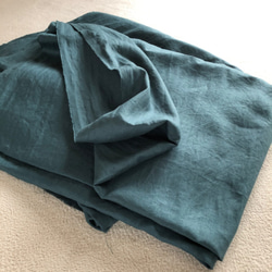 『再販9』リネンゆったりめなフリル袖のチュニックグリーン 4枚目の画像