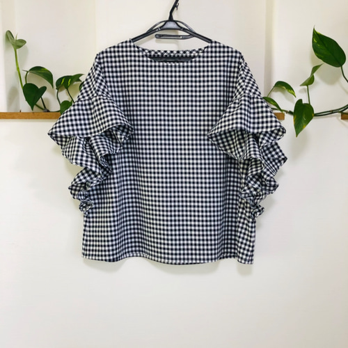 美品】伊太利屋 イタリヤ ギンガムチェック フリルジャケット