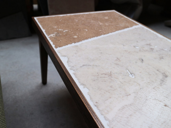 石とタモ材のローテーブル【ラテ】LAT-001 4枚目の画像