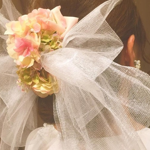 ♥️チュールリボン＆ベールset♥️ウェディング♡披露宴♡結婚式♡二次会