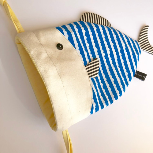 おさかな巾着（コップ袋）もくもく柄 その他入園グッズ musica de