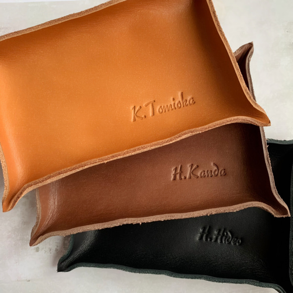 名入れ無料】シンプルなレザートレイ 刻印 その他雑貨 “自分だけの”革