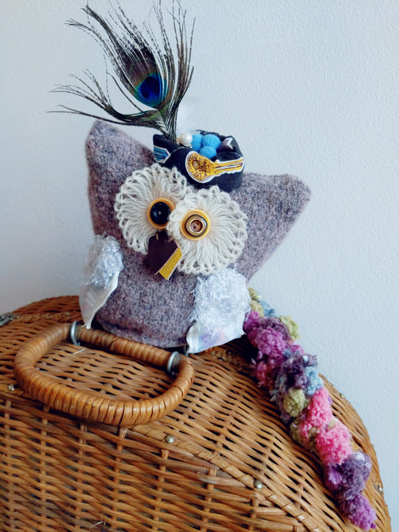 2個セット ハンドメイド・手芸 ミナペルホネン ふくろうチャーム