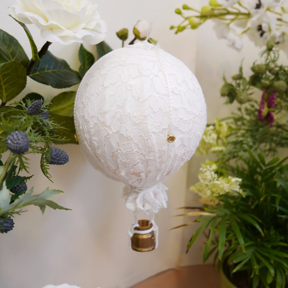 【美好製所】白蕾絲系列-素面/手工熱氣球 (小型) 第2張的照片