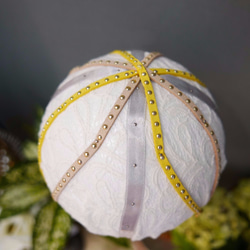 【美好製所】經典系列 杏/黃條紋/手工熱氣球(大型) 第3張的照片