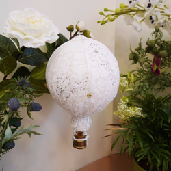 【美好製所】白蕾絲系列-釘珠/手工熱氣球(大型) 第1張的照片