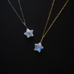高品質　ムーンストーン　星　スター　スタンド付き 選べる金具】ムーンストーン 星 ペンダント(大) ネックレス