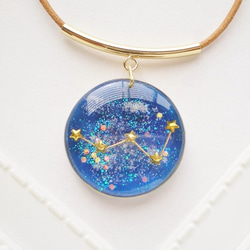 レジンネックレス✩⃛清澄シマエナガ＊蓄光 展示用/レジン/春の日のうさぎ 桜 蓄光 オルゴナイトネックレス