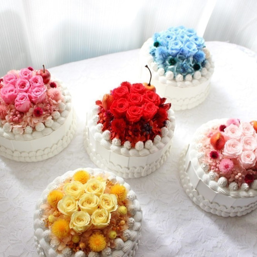 フラワーホールケーキ☆プリンセスピンク プリザーブドフラワー yuki