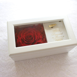赤バラのオルゴールフラワー・ホワイト 4枚目の画像