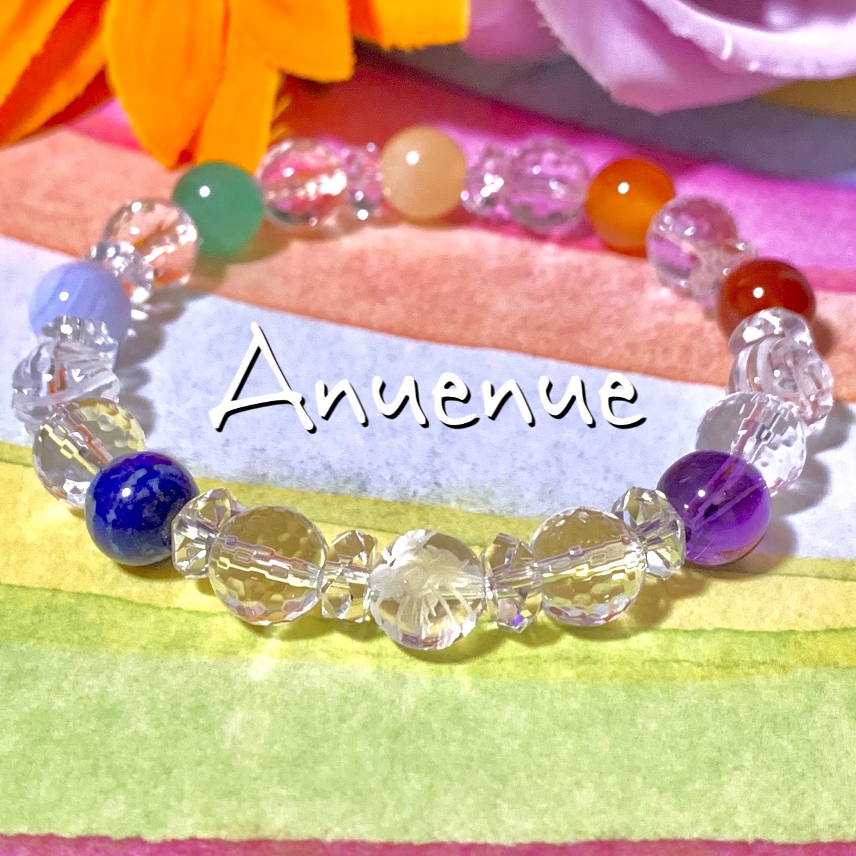 【新品】厄除 運気アップ 虹色の天然石 ブレスレット チャクラ活性 b0a8233b7b44cb74aa87262a72f9ff